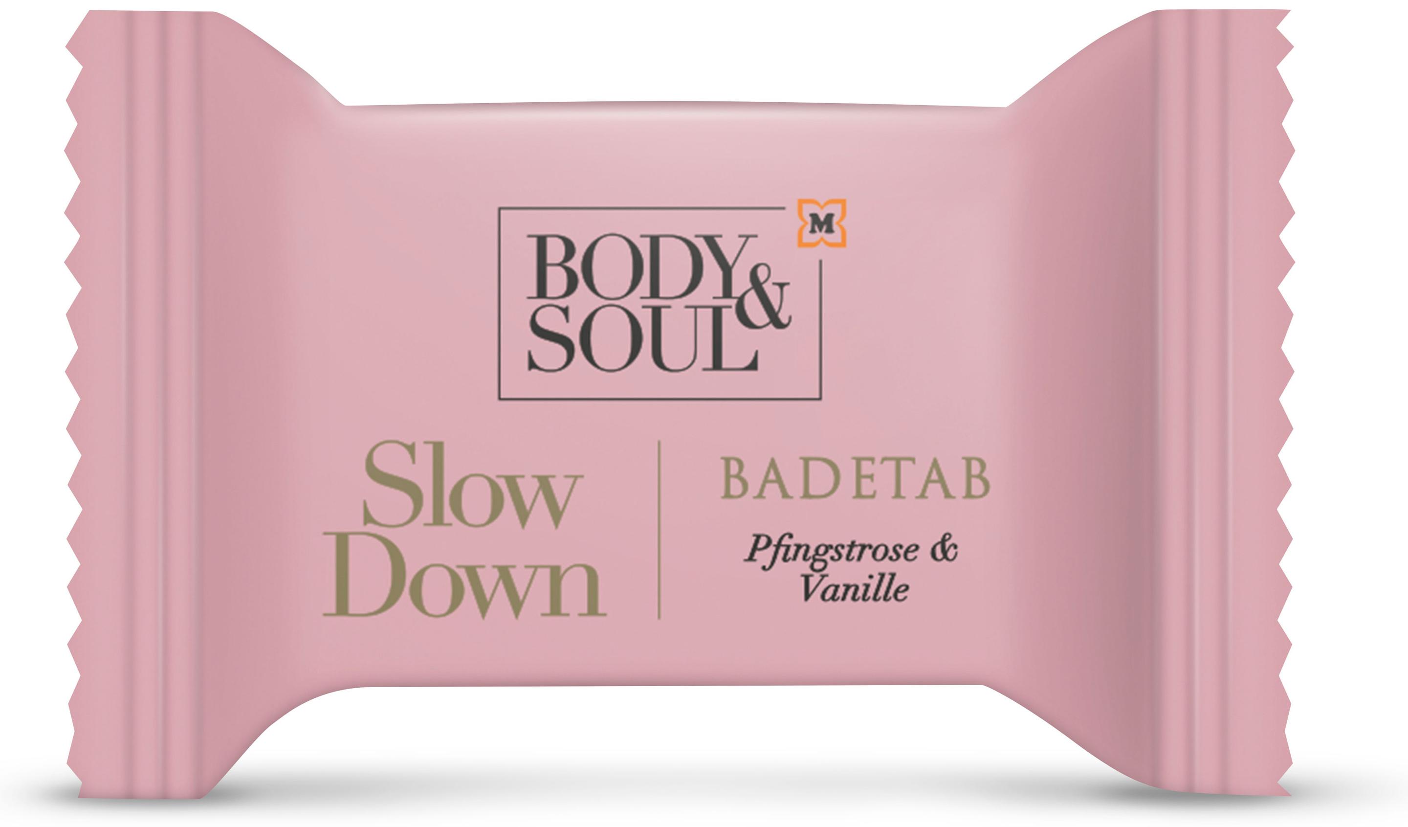 Body&Soul Badetab Slow Down mit Pfingstrosen- und Vanilleduft