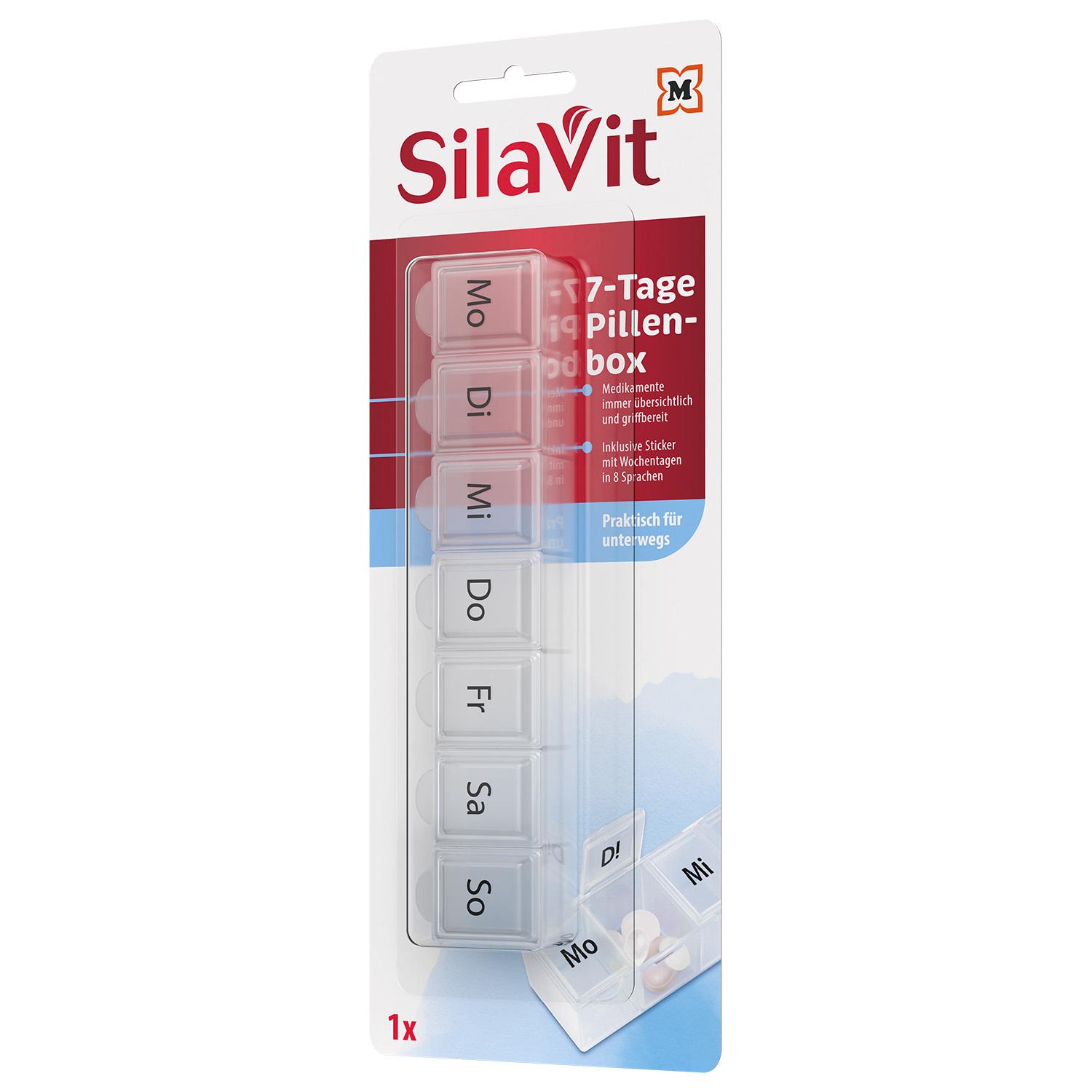SilaVit Pillenbox mit Stickern 7 Tage