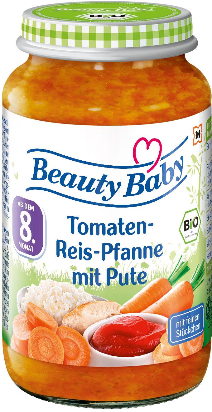 Beauty Baby Gläschen Menü Pfanne Tomaten&Reis&Pute