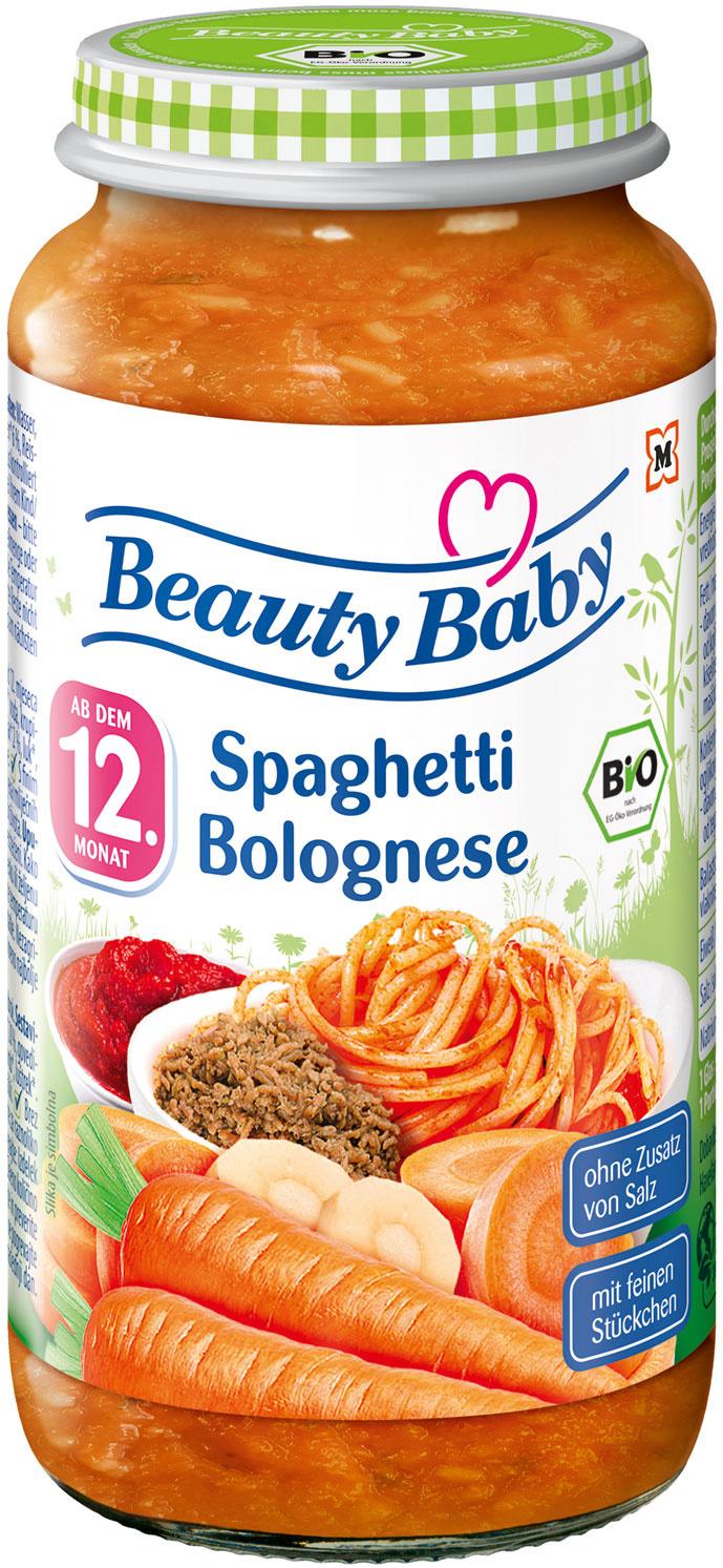 Beauty Baby Babygläschen Bio Spaghetti Bolognese ab dem 12. Monat