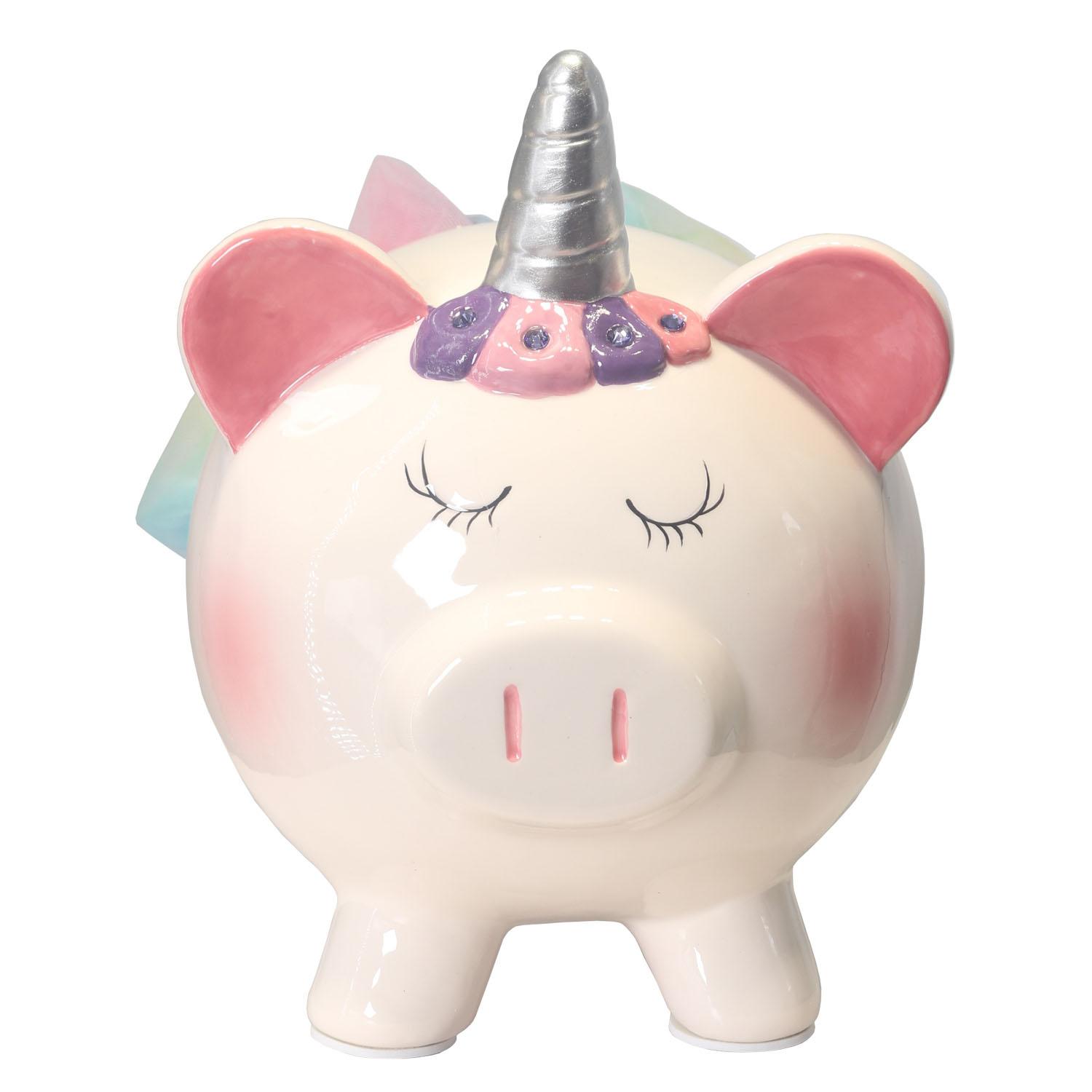 Produktbild TRENDSHOP Sparschwein Ballerina mit Regenbogen-Rock 3 von 3