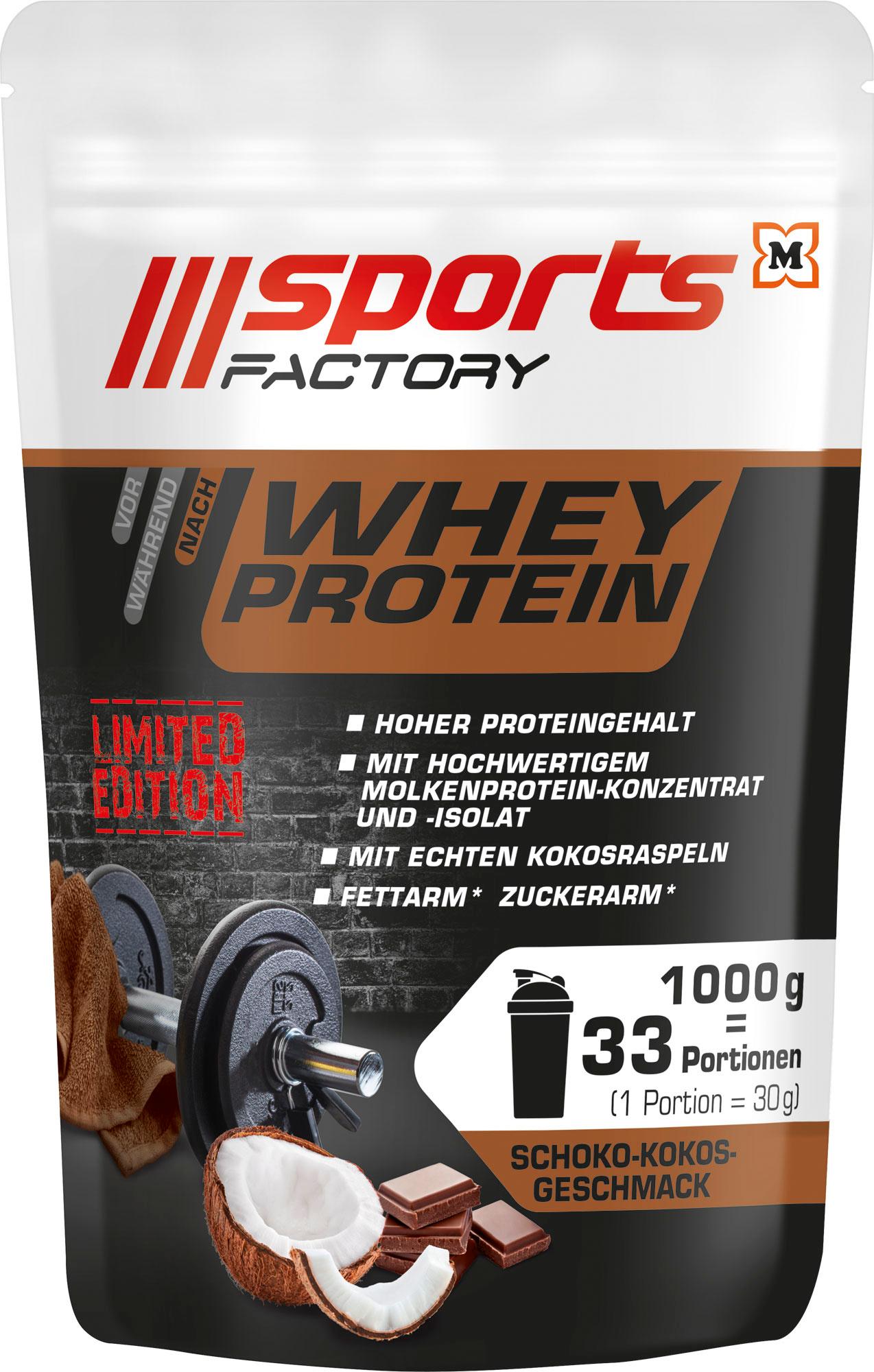 SPORTS FACTORY Whey Protein Schokolade&Kokos