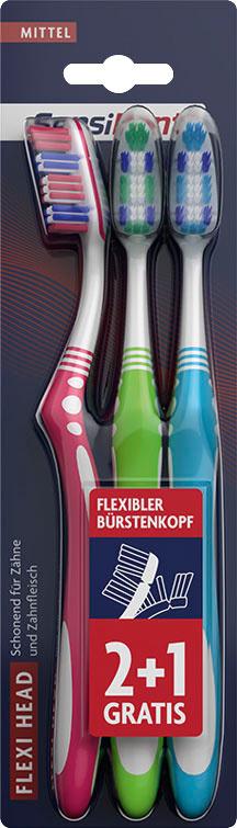 SensiDent Zahnbürste Flexi Head 2+1