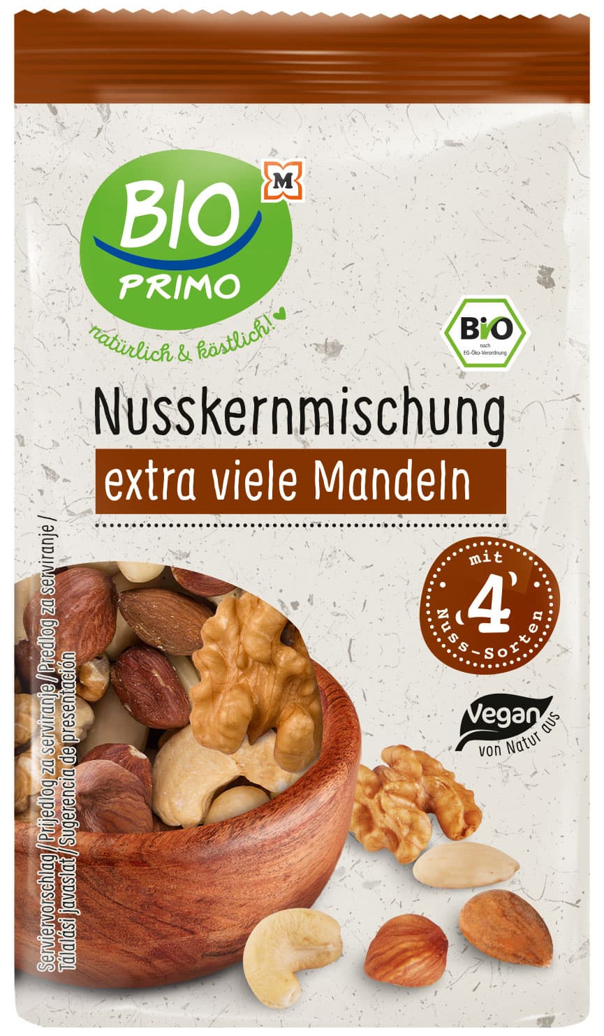 BIO PRIMO Bio Nusskernmischung Extra Viele Mandeln