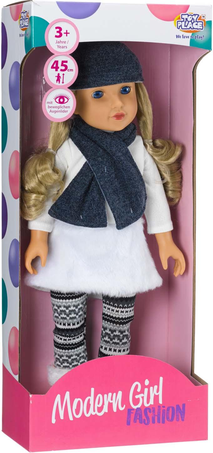 Modern Girl! Puppe Blond mit Longpulli, 45 cm