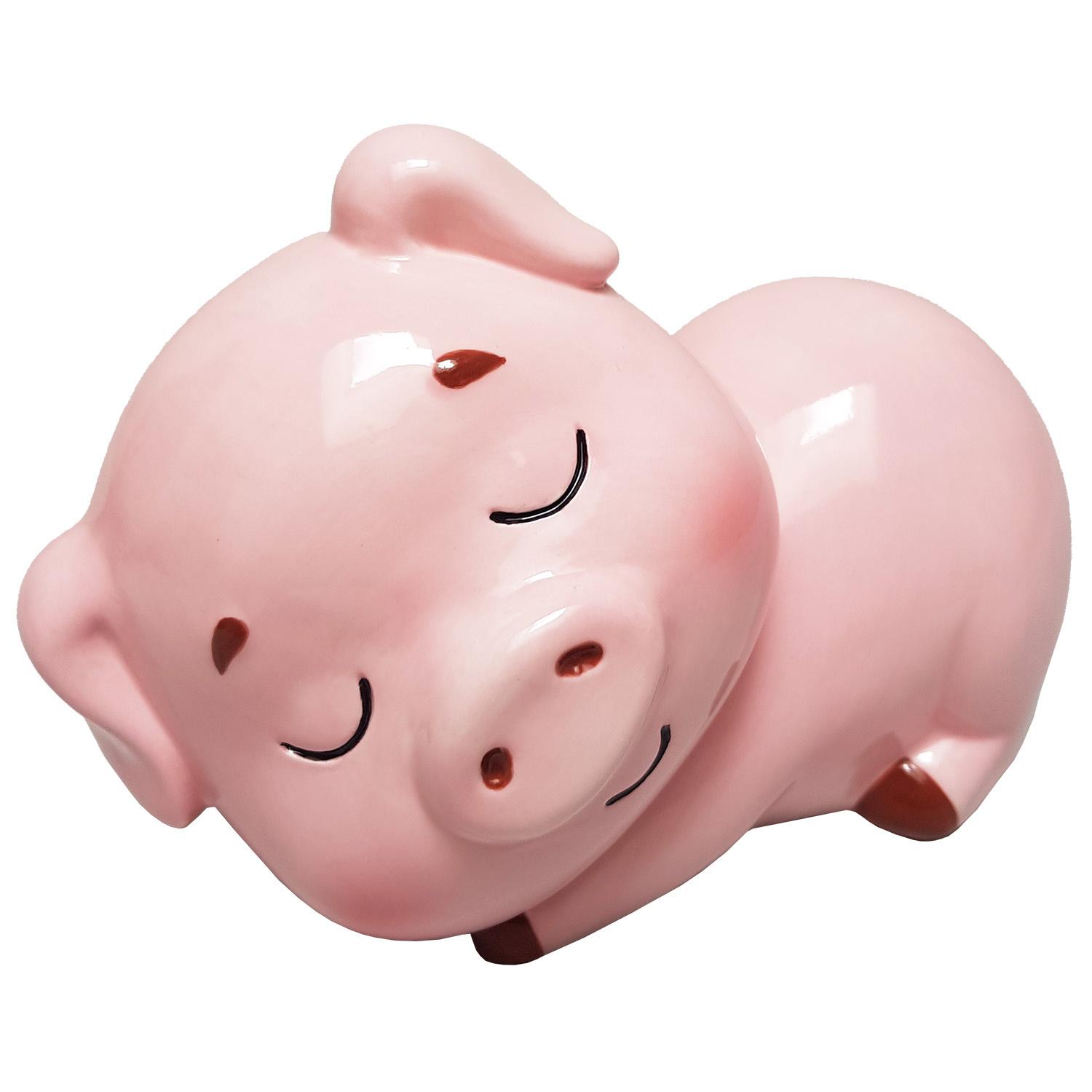 TRENDSHOP Spardose Schweinchen liegend