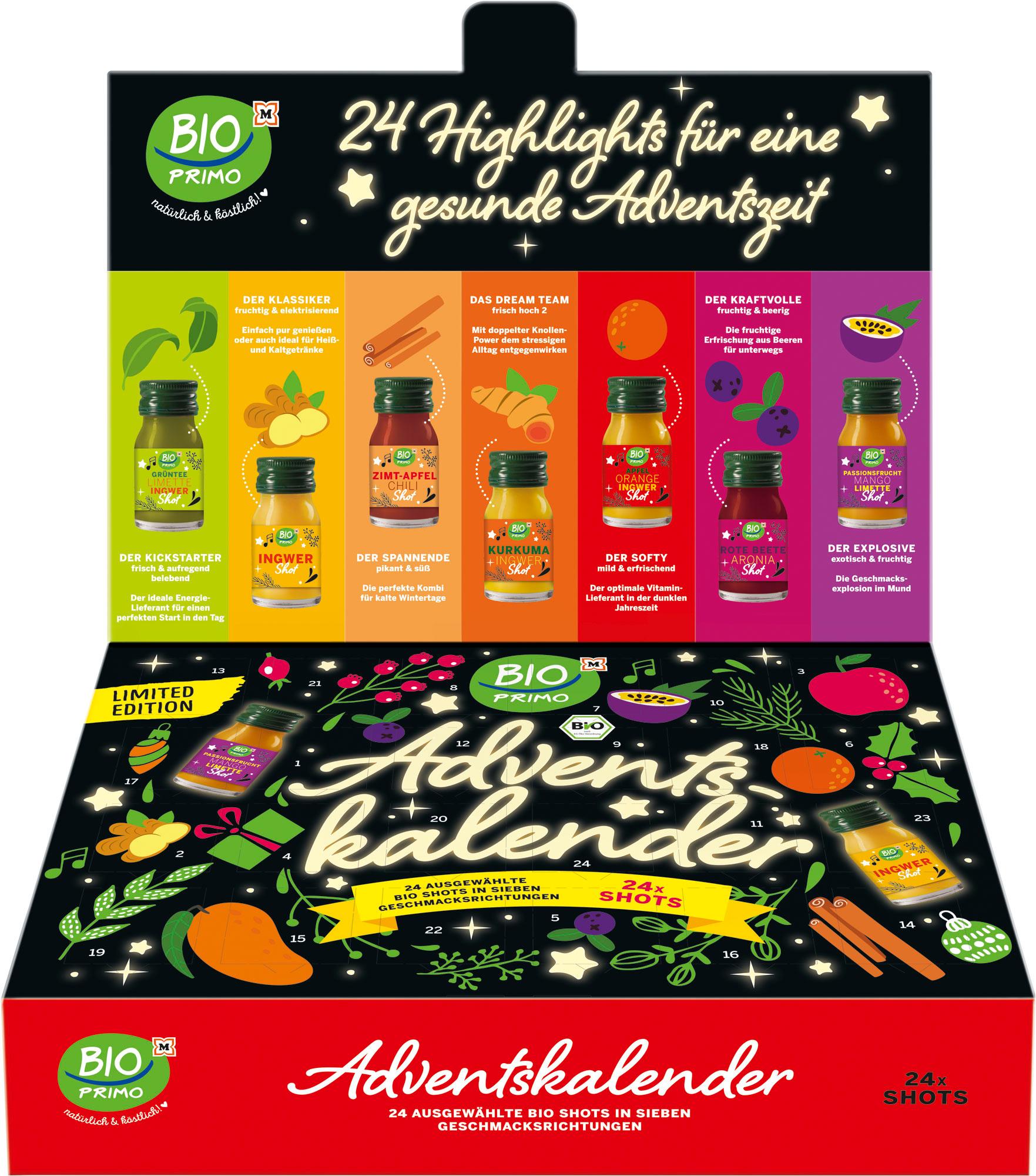 BIO PRIMO Bio Adventskalender Bio Shots