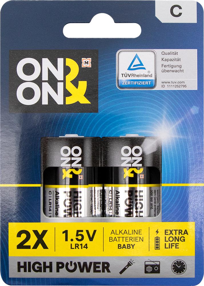ON&ON Batterien Baby C Alkaline LR14 1,5V, 2 St