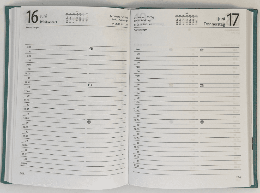 KALENDER-BUCH 2027 A6 Vivella Grün