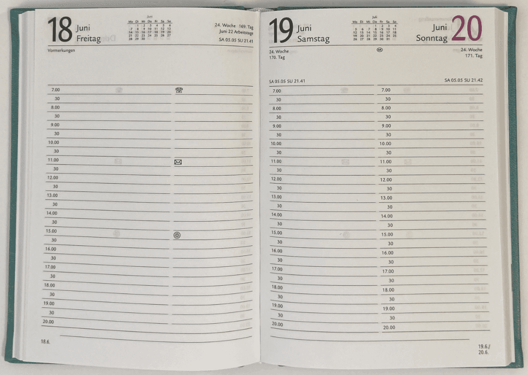 KALENDER-BUCH 2027 A6 Vivella Grün