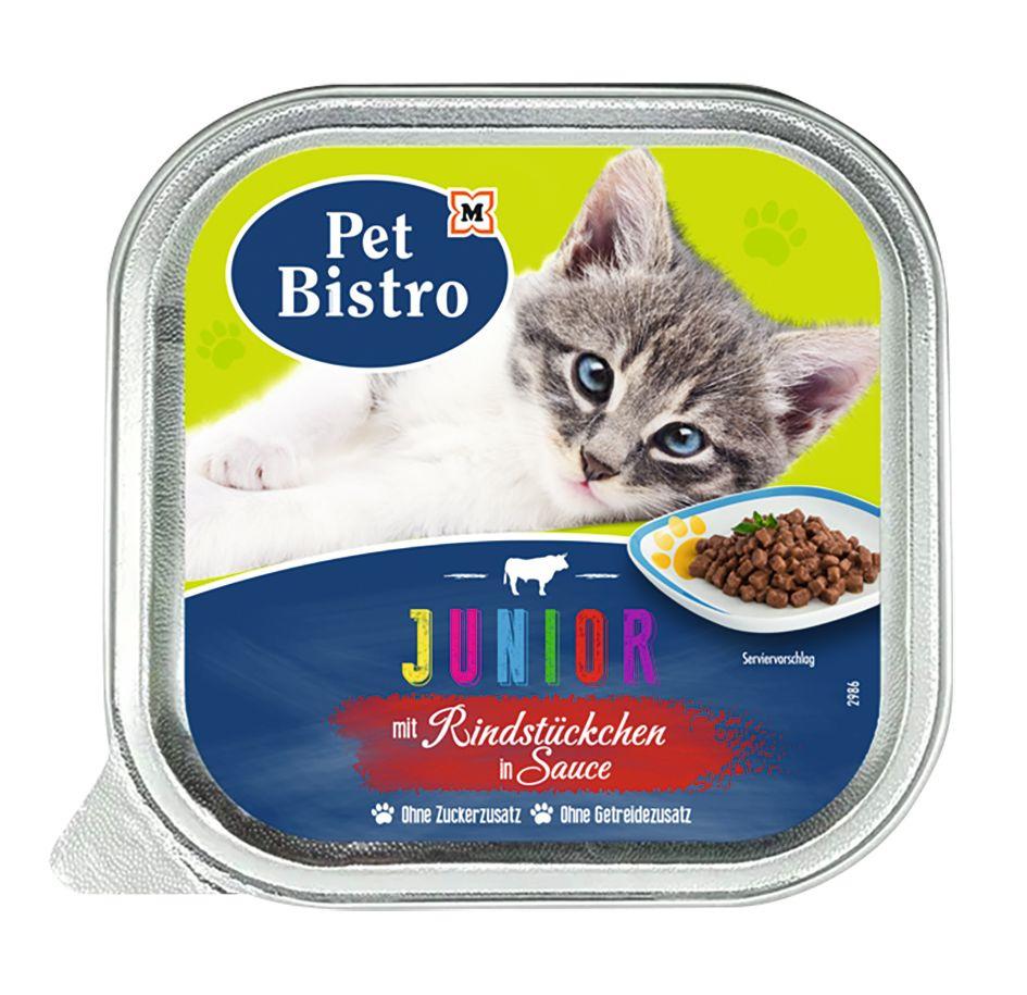 Pet Bistro Junior mit Rindstückchen in Sauce