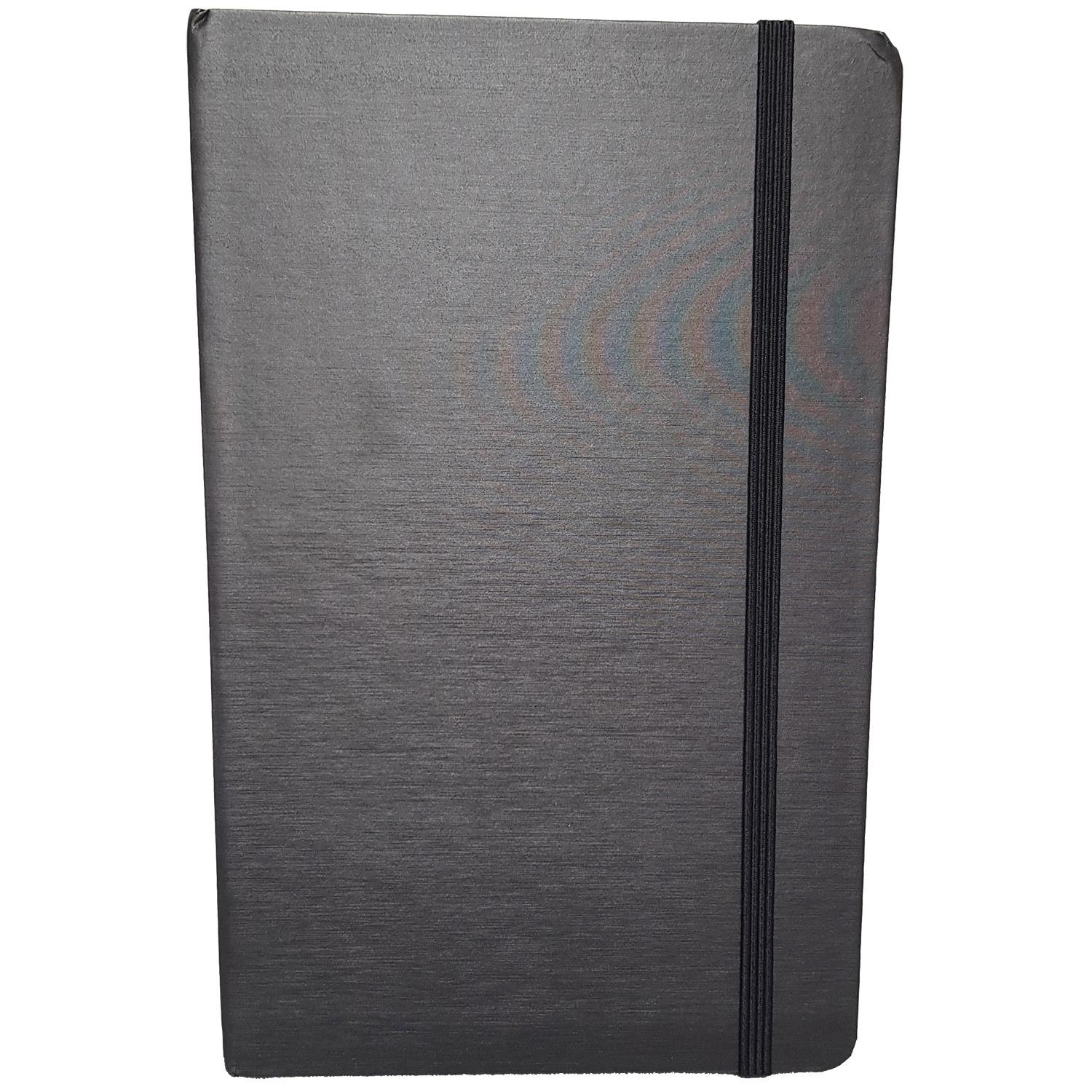 PAPERZONE Notizbuch Metallic liniert 13x21cm schwarz