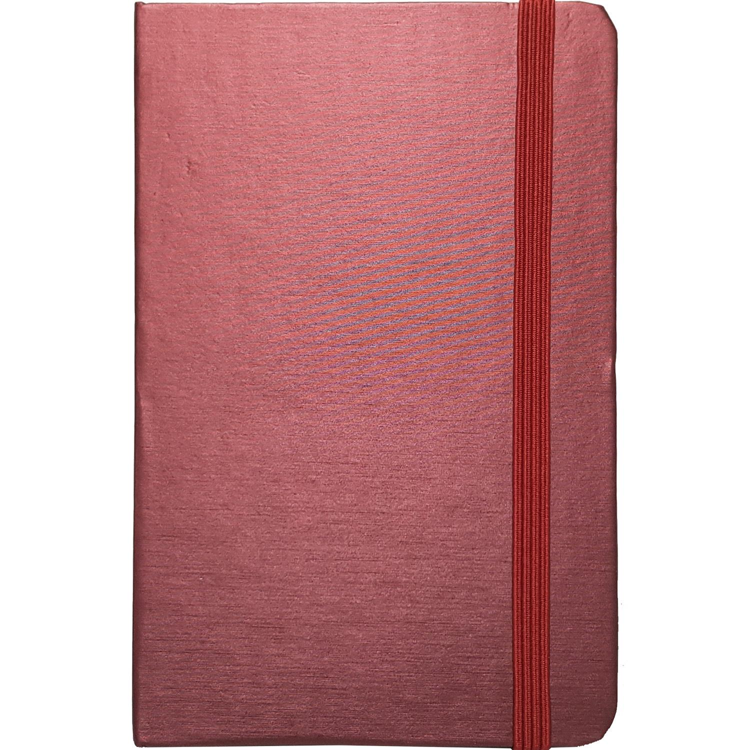 PAPERZONE Notizbuch Metallic liniert 9x14cm rot