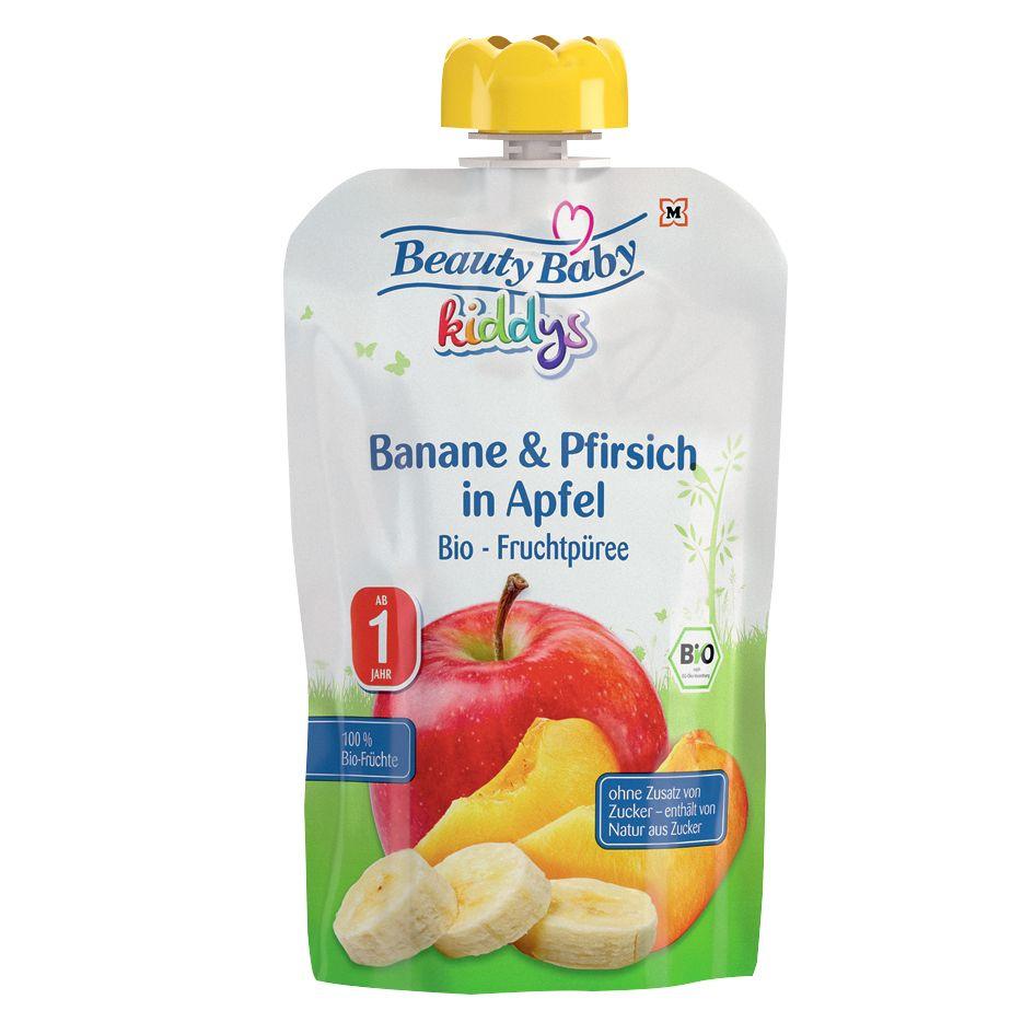 Beauty Baby Kiddys Bio Quetschie Banane&Pfirsich in Apfel