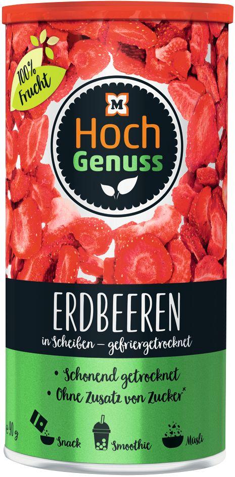 Hochgenuss Erdbeerchips gefriergetrocknet