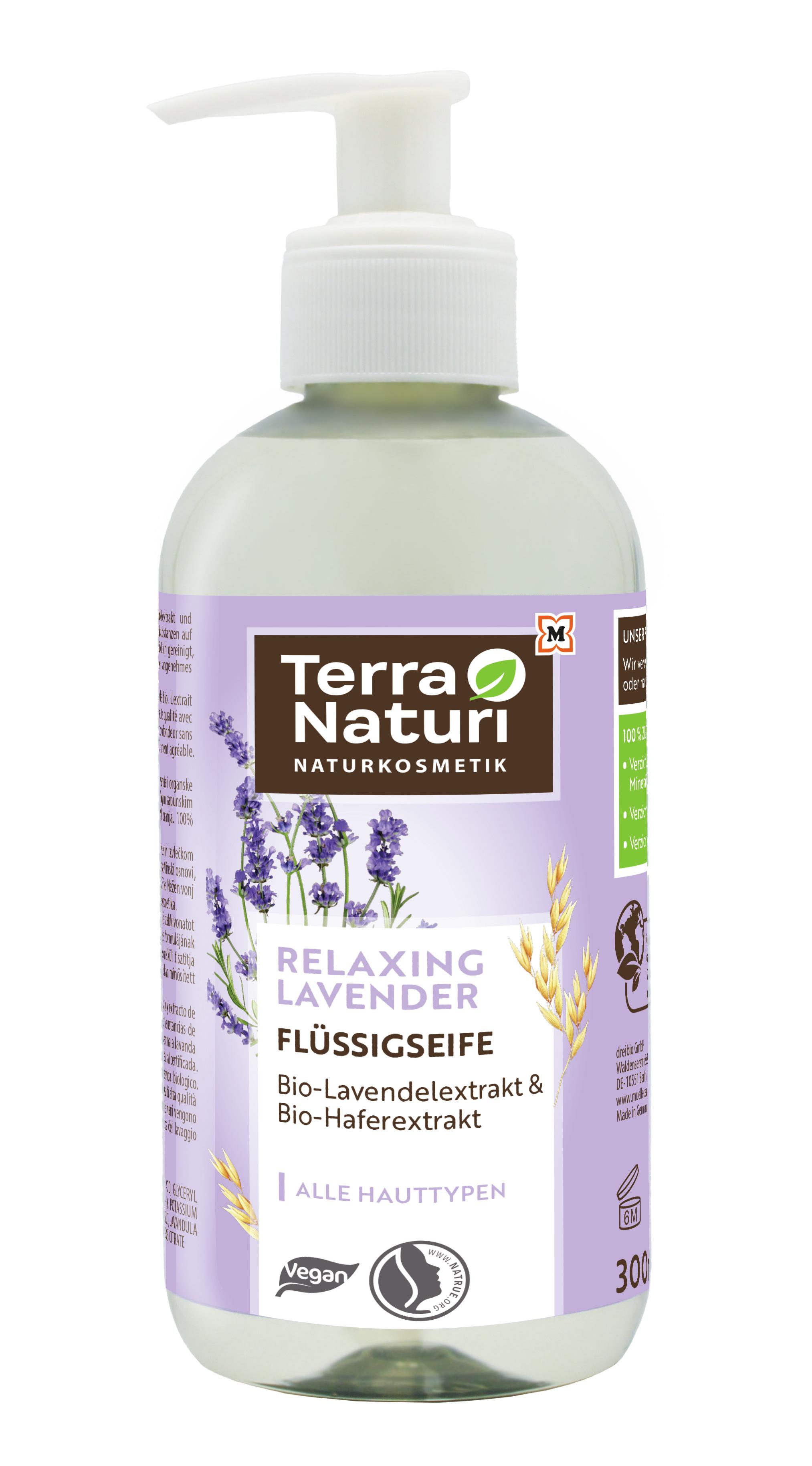 Terra Naturi RELAXING LAVENDER Flüssigseife Bio-Lavendelextrakt&Bio-Haferextrakt