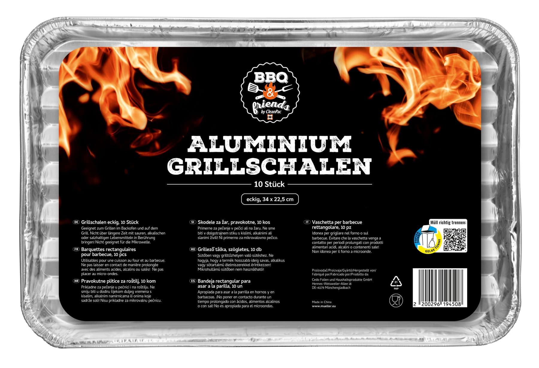 CleanPac Grillschalen eckig