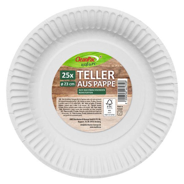 CleanPac nature Pappteller Ø 23 cm
