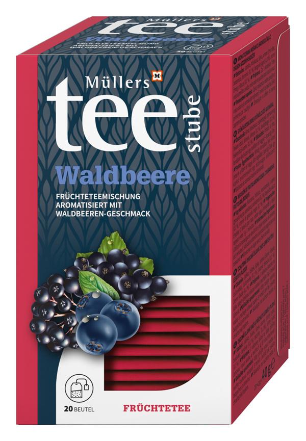 Müllers Teestube Waldbeere Früchtetee aromatisiert Aufguss