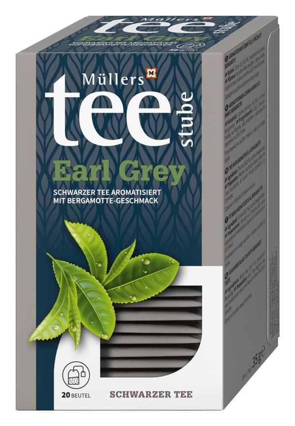 Müllers Teestube Earl Grey Schwarzer Tee aromatisiert Aufguss