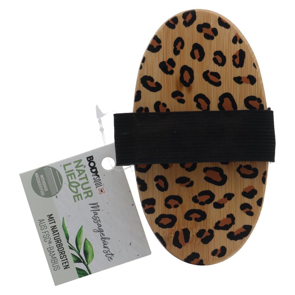 Produktbild BODY&SOUL Holzmassagebürste mit Leo Print 2 von 3