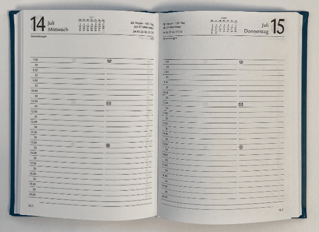 Kalender-Buch 2027 A6  VIVELLA PETROL