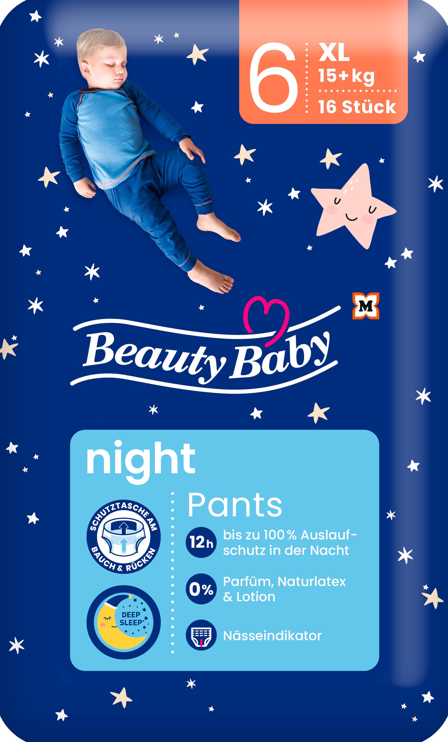 Beauty Baby Night Pants, Größe 6 XL, 15+ kg