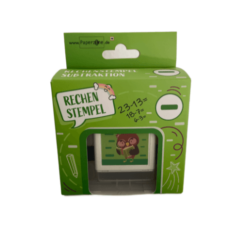 PAPERZONE Rechenstempel Subtraktion 2 Rollen variabel einstellbar 3cm x 5cm x 4,5cm