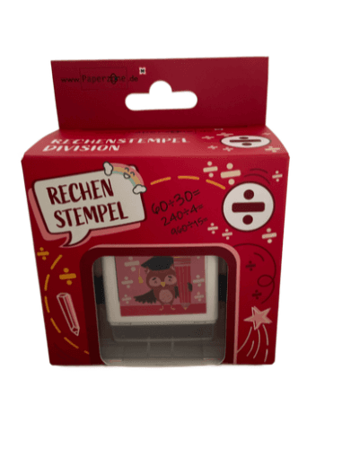 PAPERZONE Rechenstempel Division 2 Rollen variabel einstellbar 3cm x 5cm x 4,5cm