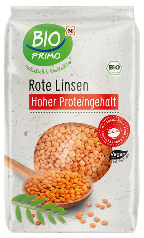 BIO PRIMO Bio Rote Linsen getrocknet, geölt