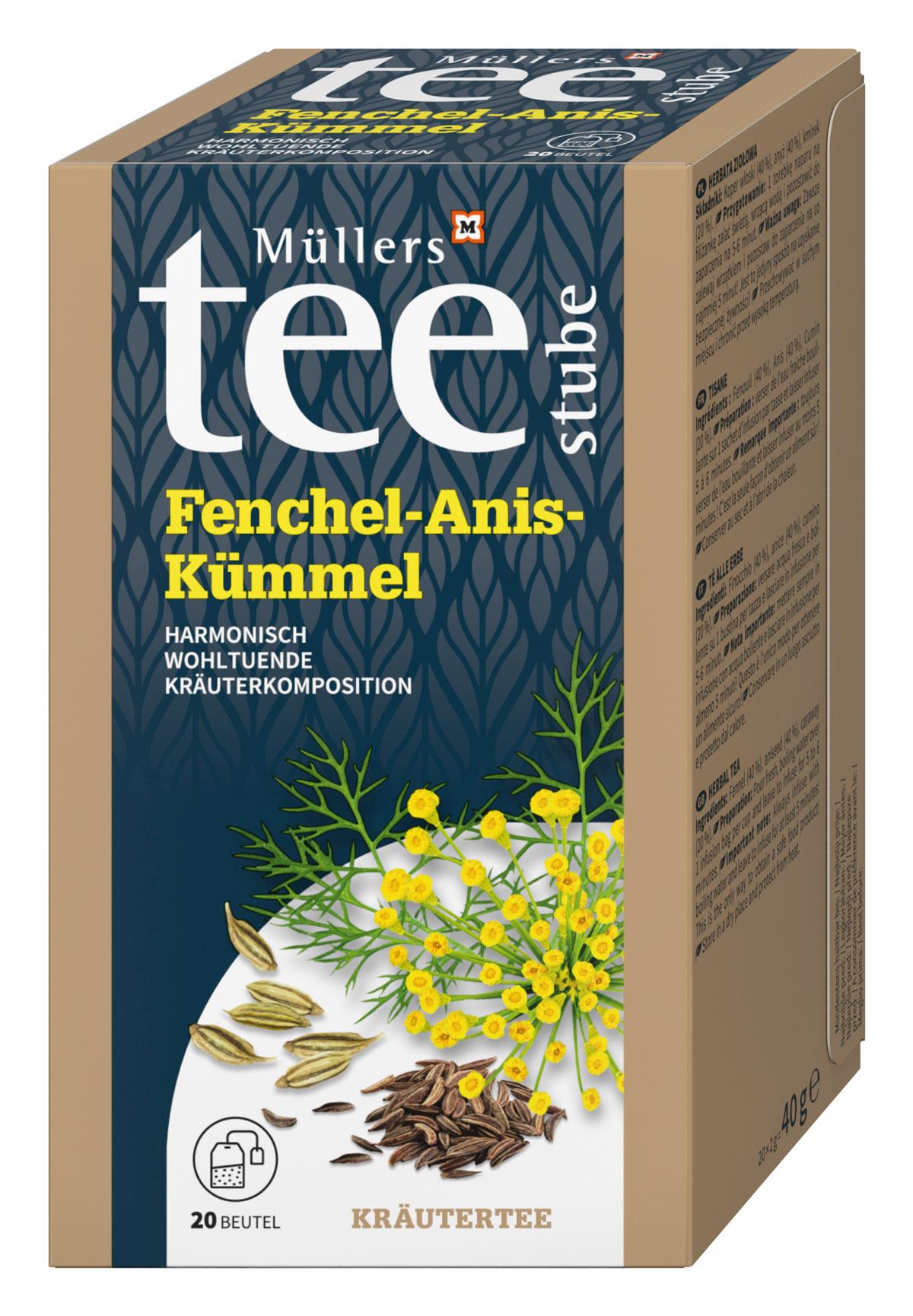 Müllers Teestube Fenchel-Anis-Kümmel Kräutertee Aufguss