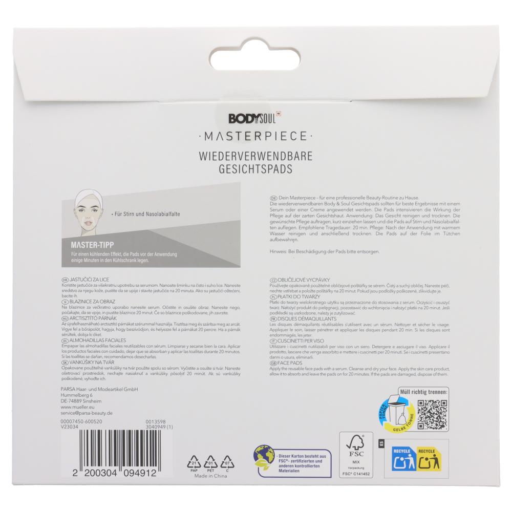 Produktbild BODY&SOUL Masterpiece Wiederverwendbare Gesichtspads 2 von 2