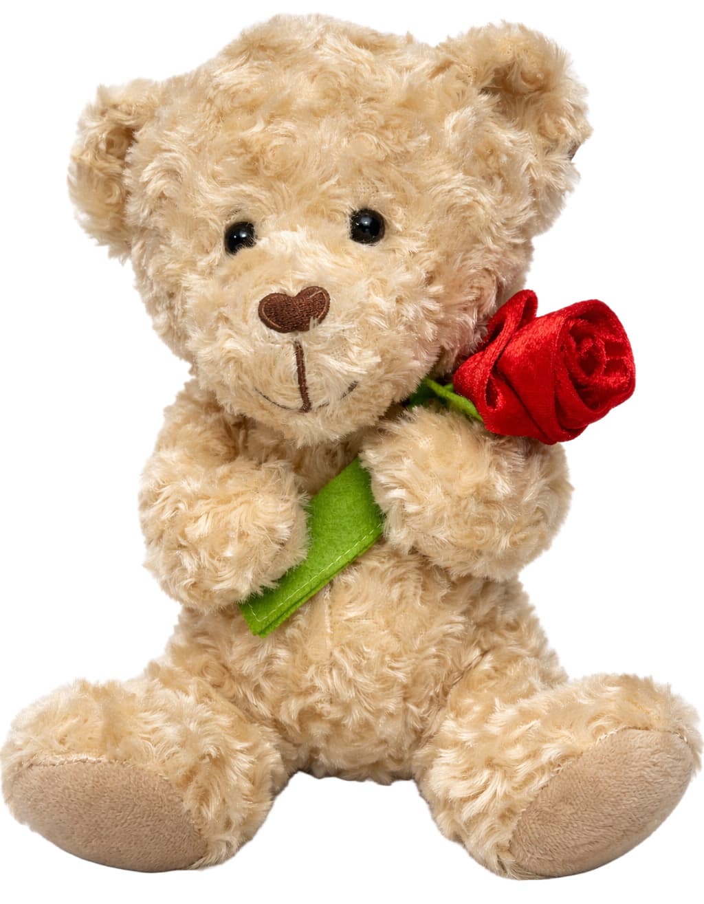 TRENDSHOP Plüschbar mit Rose" 25cm