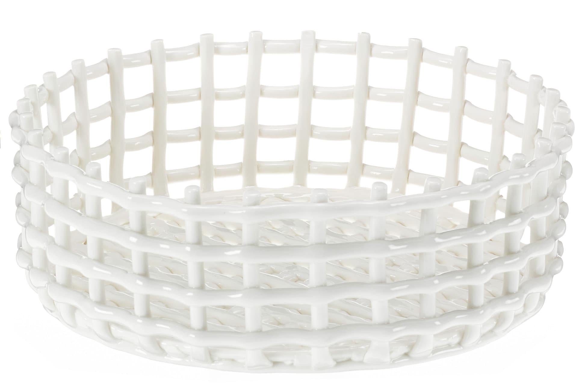 TRENDSHOP Keramikkorb geflochten Ø 28cm