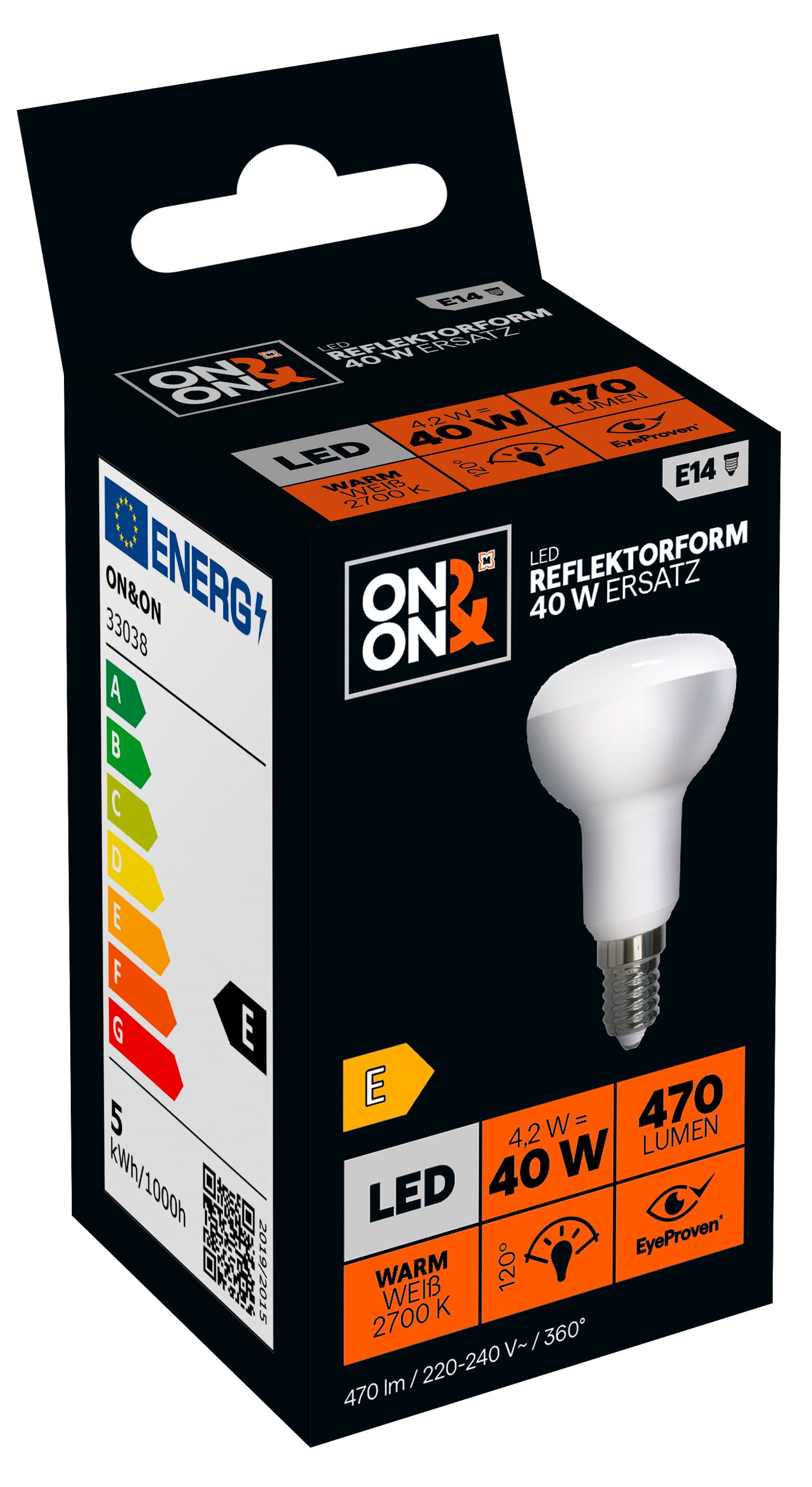 ON&ON LED-Lampe SMD Reflektorform R50 E14 40 Watt