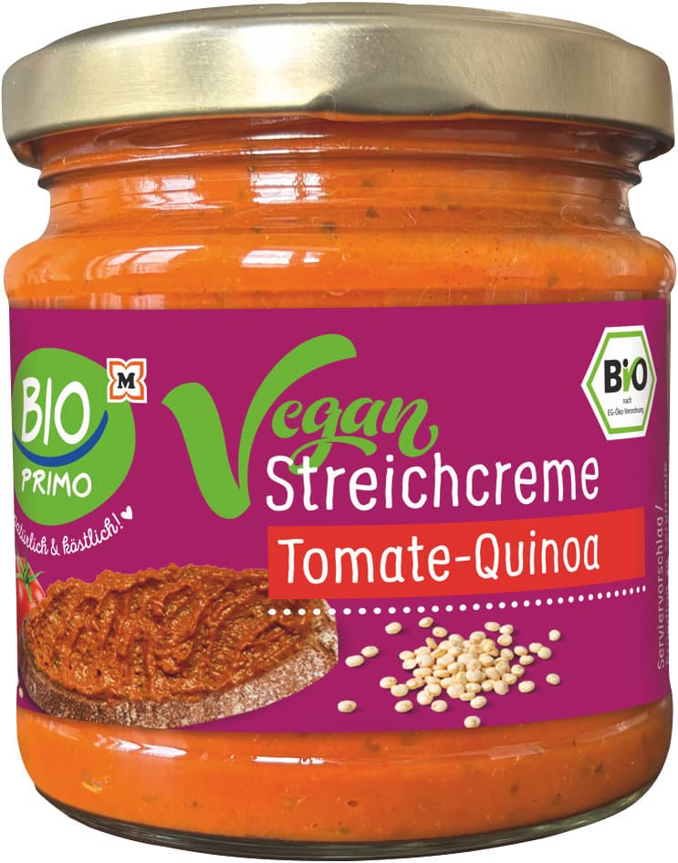 BIO PRIMO Bio Vegane Streichcreme Tomate Quinoa