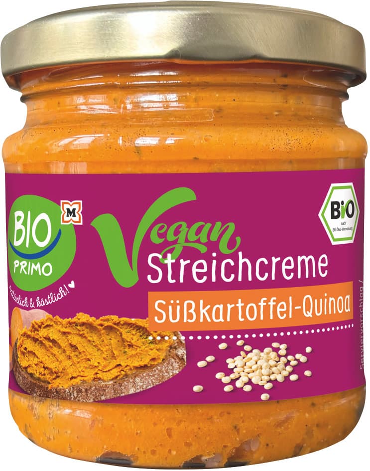 BIO PRIMO Bio Vegane Streichcreme Süßkartoffel & Quinoa