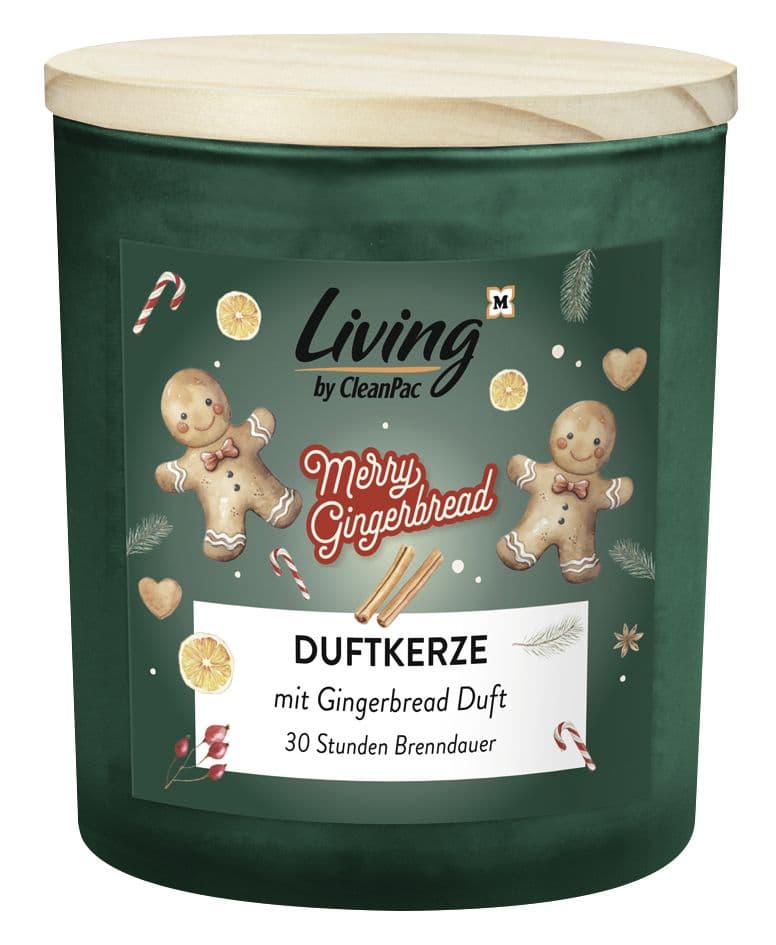 Living by CleanPac Duftkerze im Glas Gingerbread