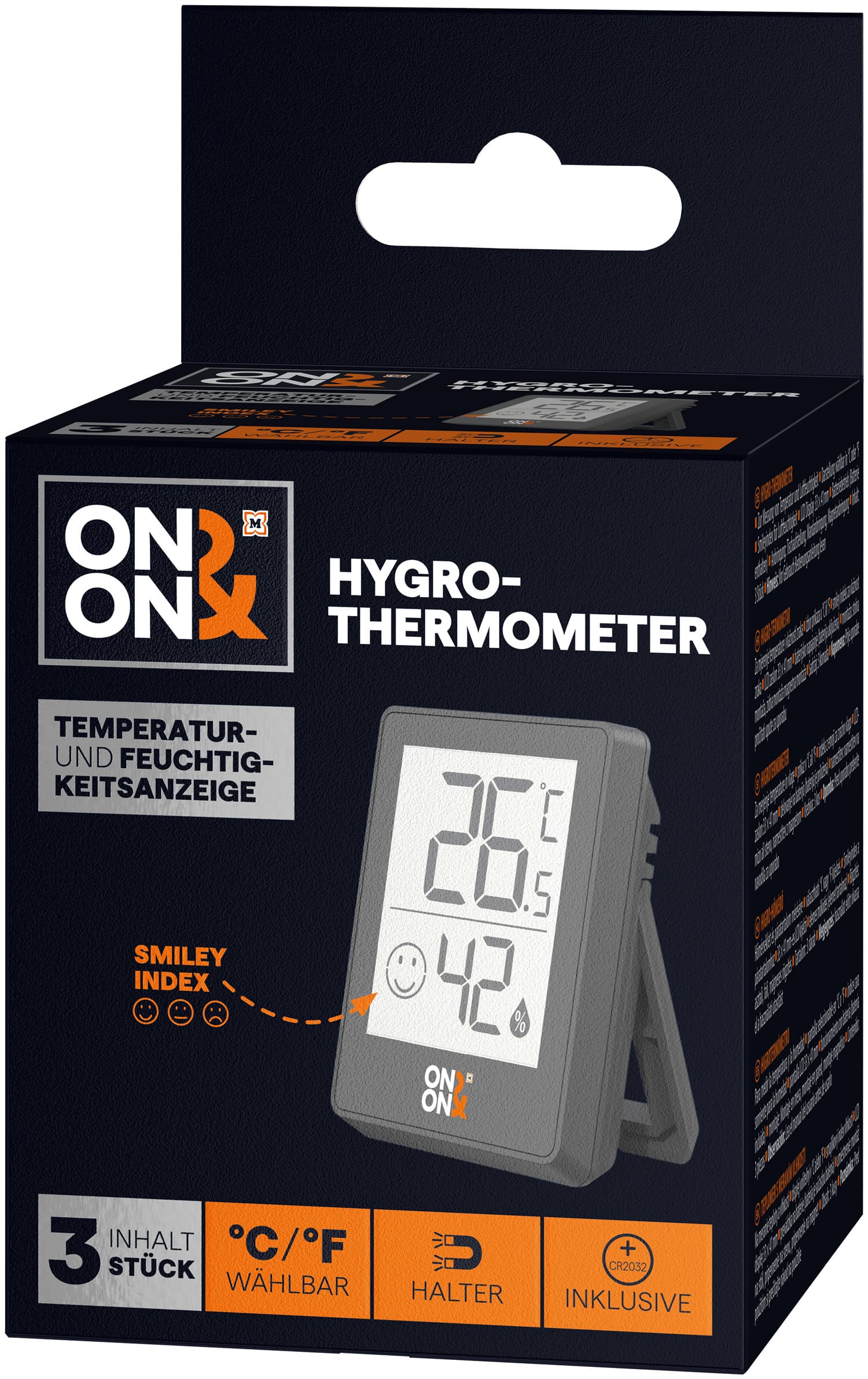 ON&ON Hygrometer 3er Pack