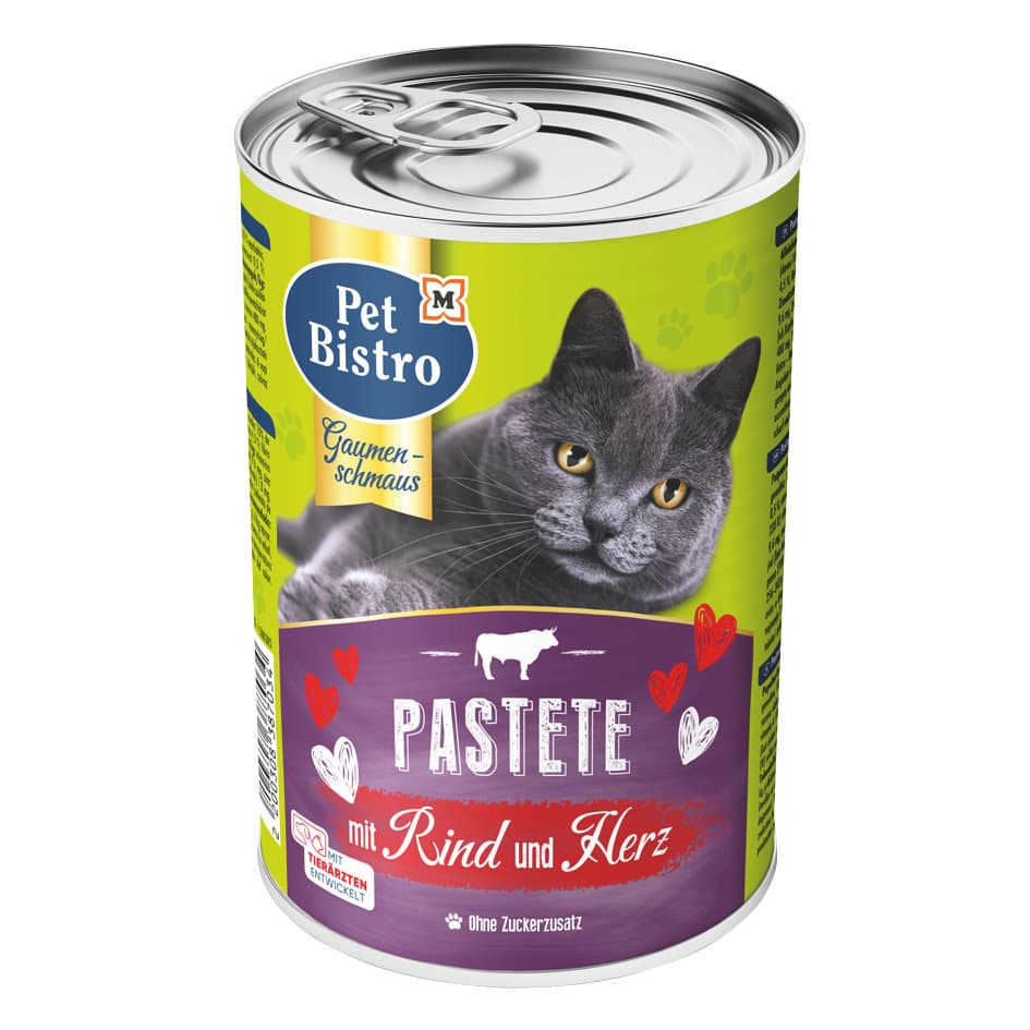 Pet Bistro Katzennassfutter Pastete mit Rind & Herz
