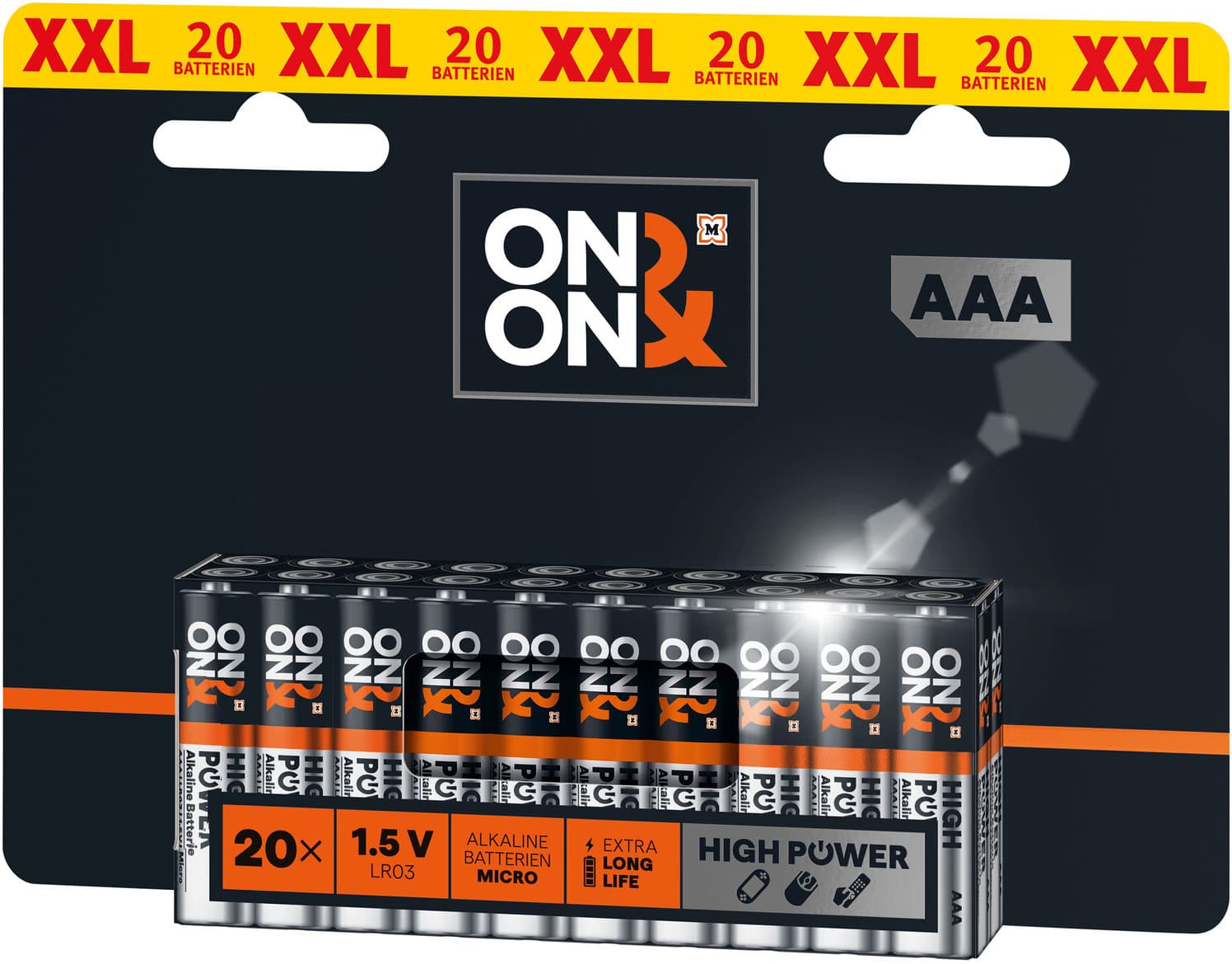 ON&ON Alkaline Micro AAA 1,5V 20er Pack