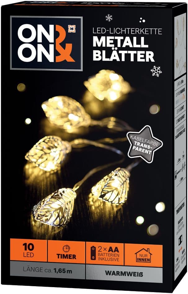 ON&ON LED Lichterkette Metallblätter