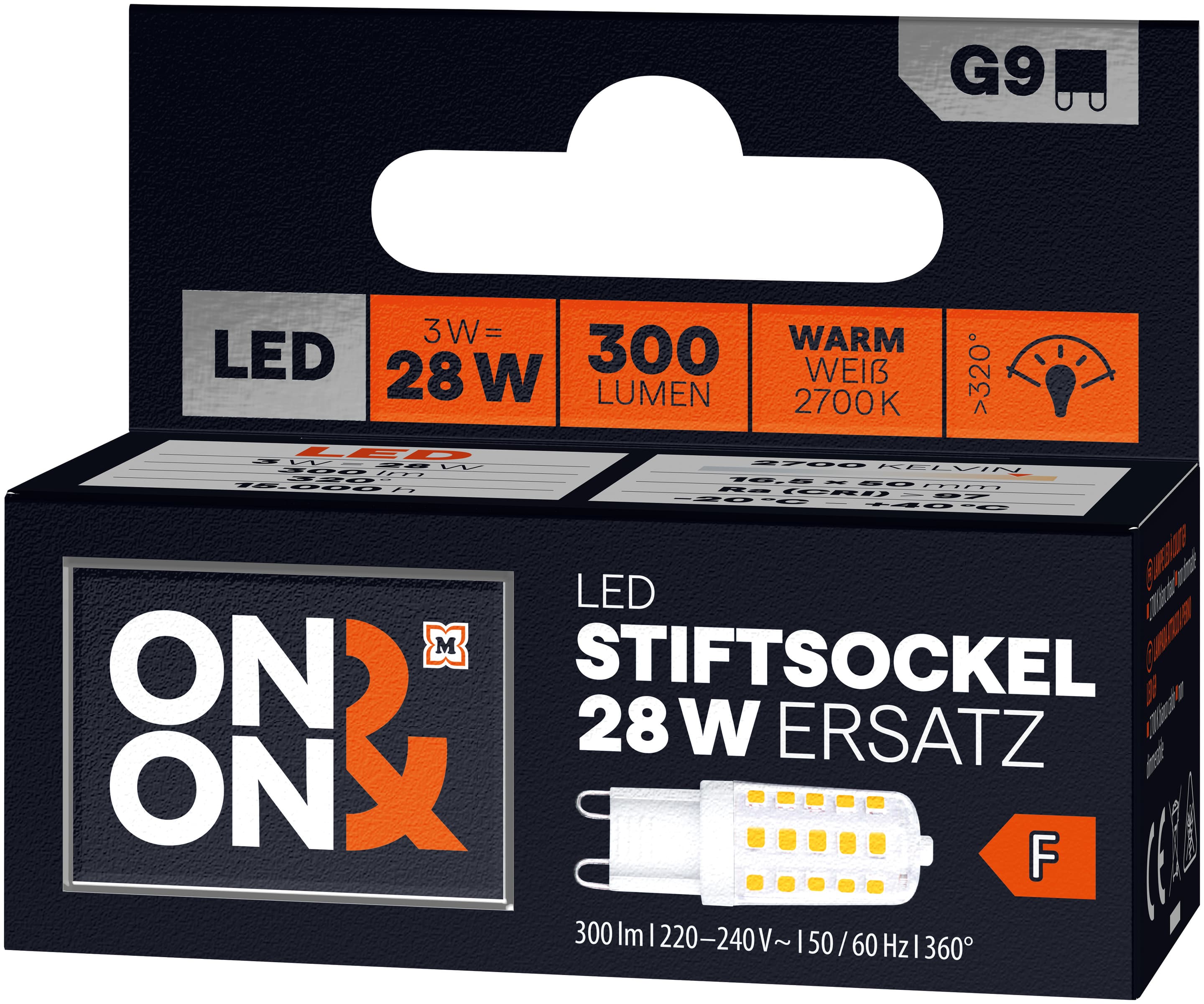 ON&ON LED-Lampe Stiftsockel G9 26 Watt