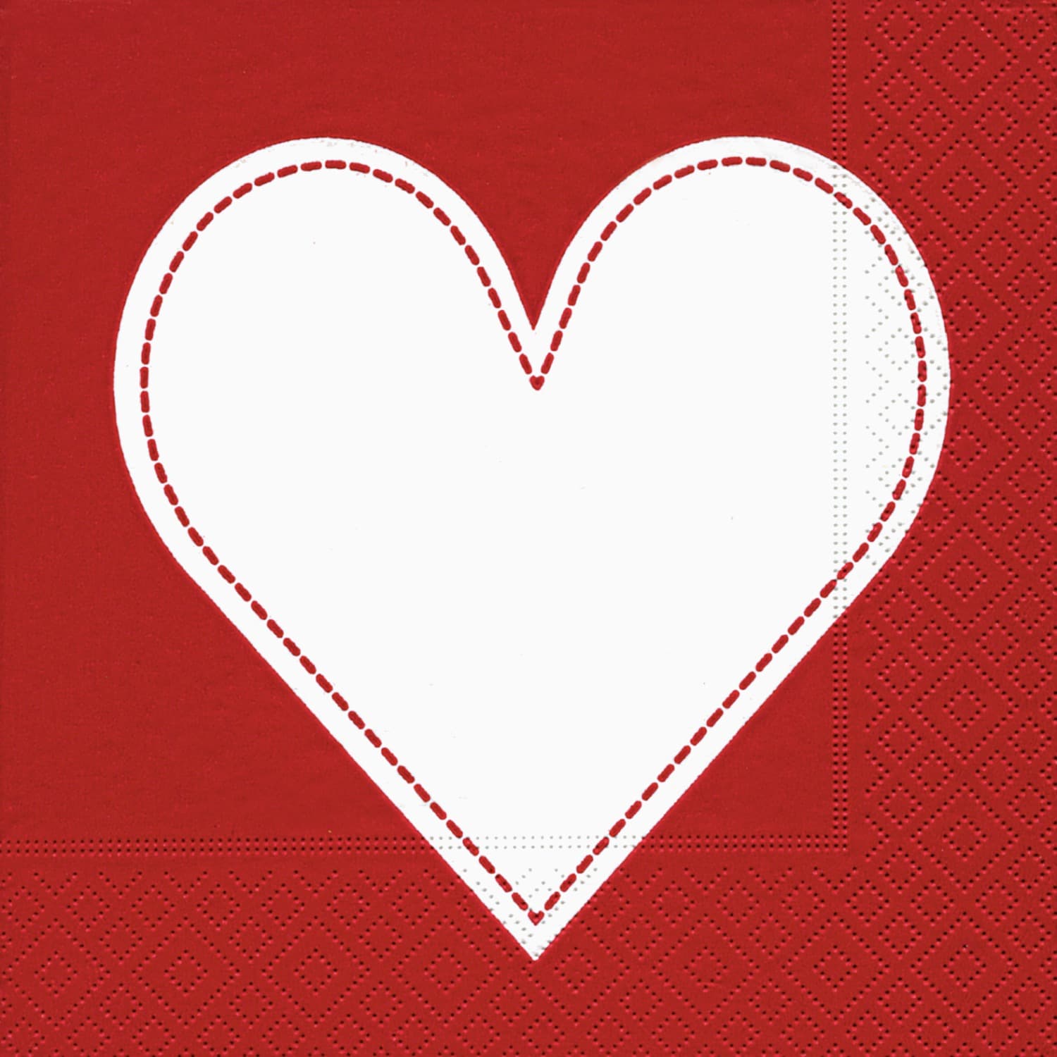 Bella Casa Servietten Heart Red 33x33cm