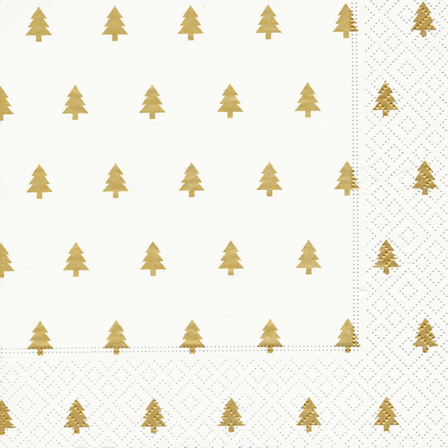 Bella Casa Servietten Christmas Trees Gold 33x33cm