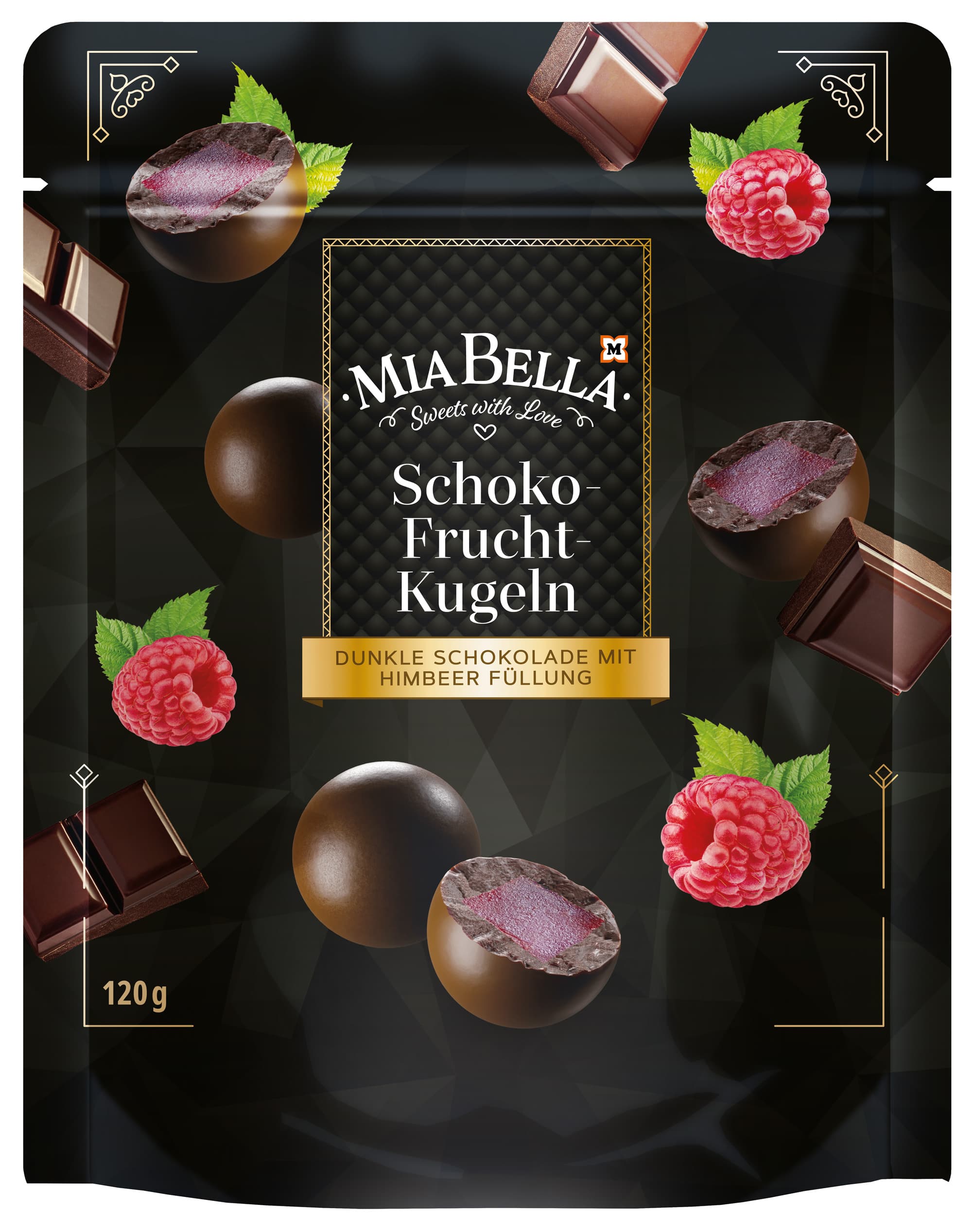 MIA BELLA Schoko Frucht Kugeln Himbeere