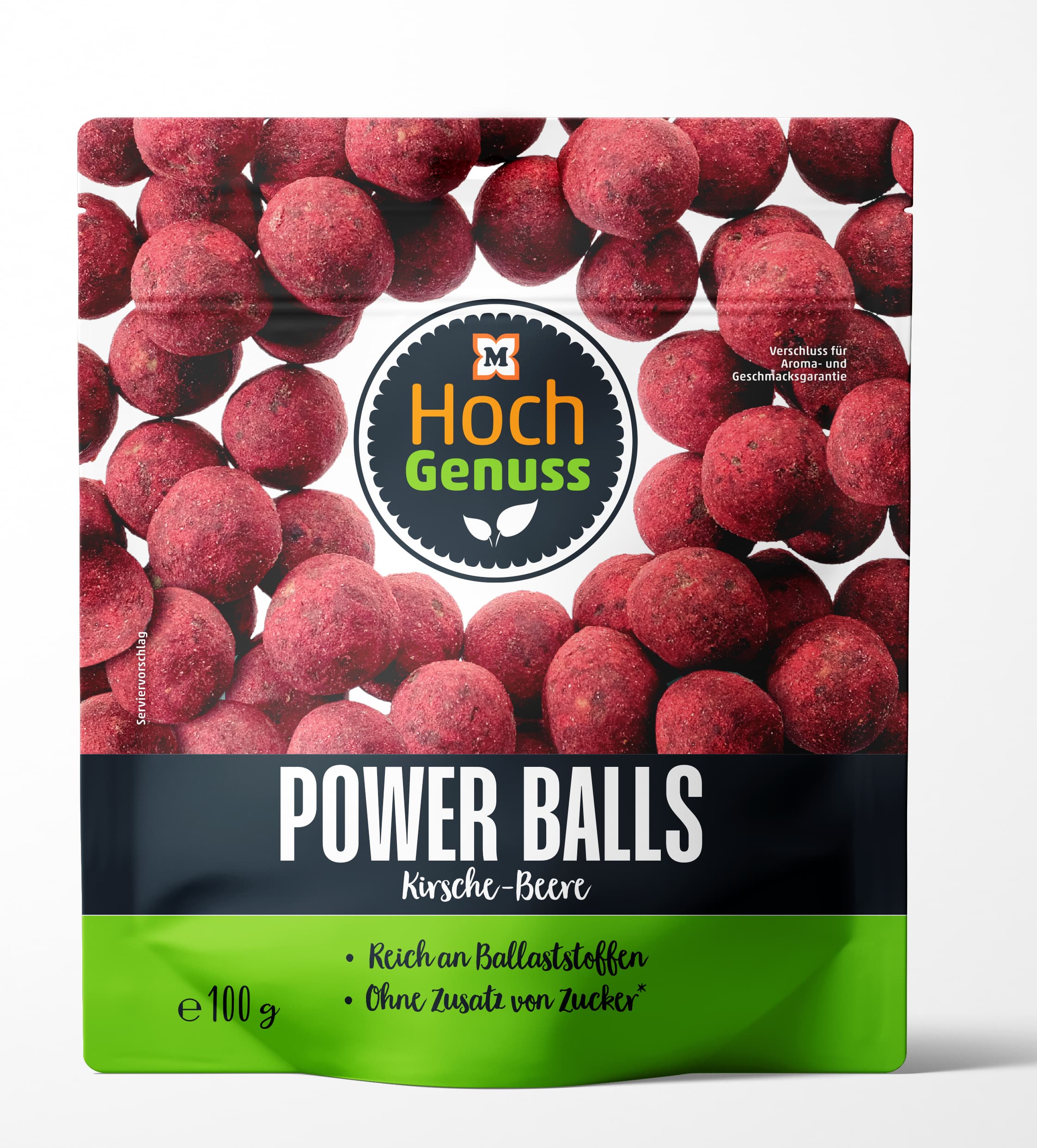 Hochgenuss Power Balls Kirsche-Beeren