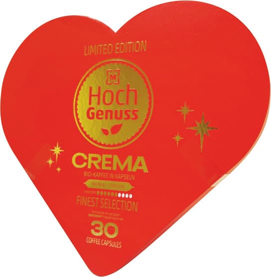 Hochgenuss Bio Kaffee Crema Herzdose