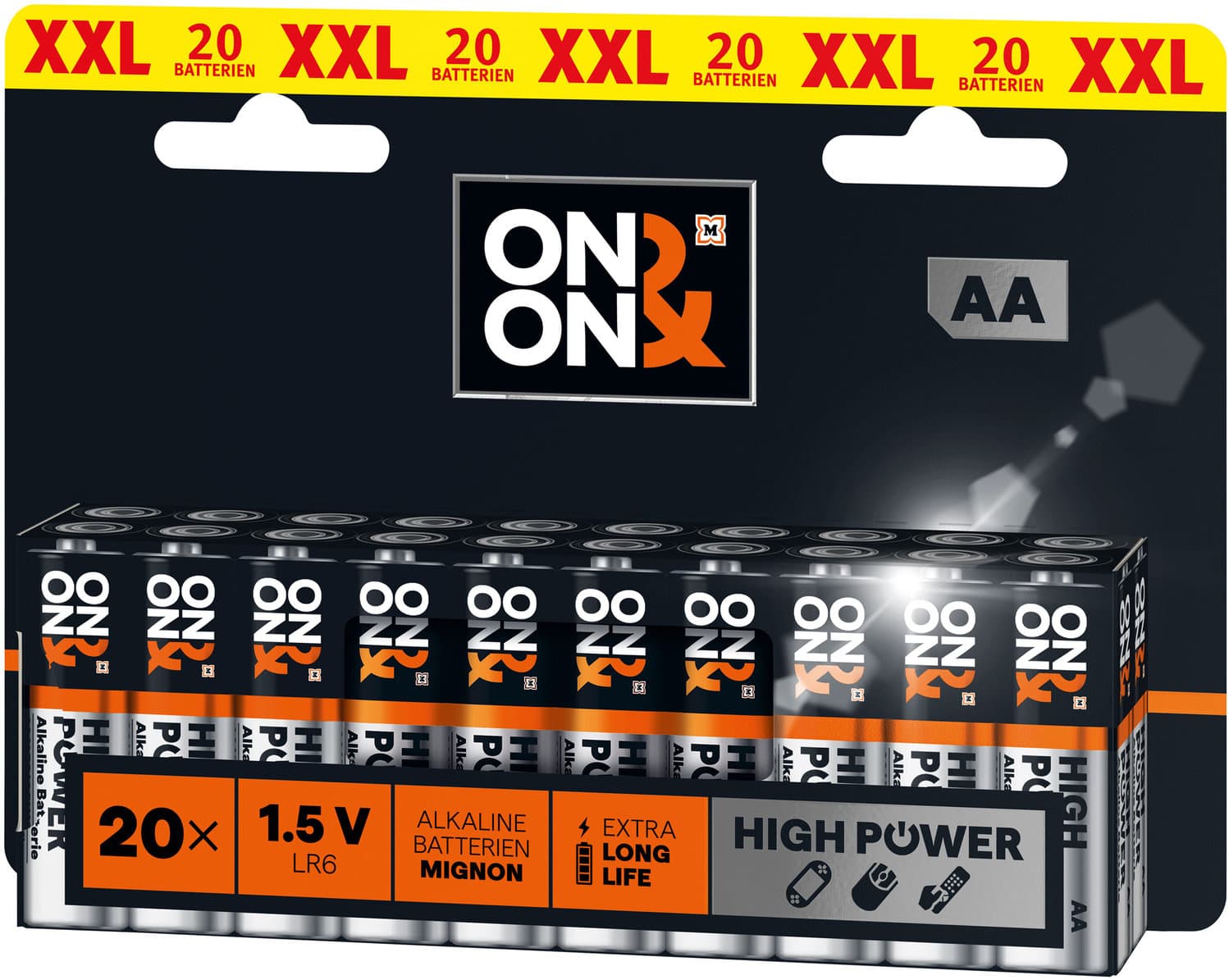 ON&ON Alkaline Mignon AA 1,5V 20er Pack