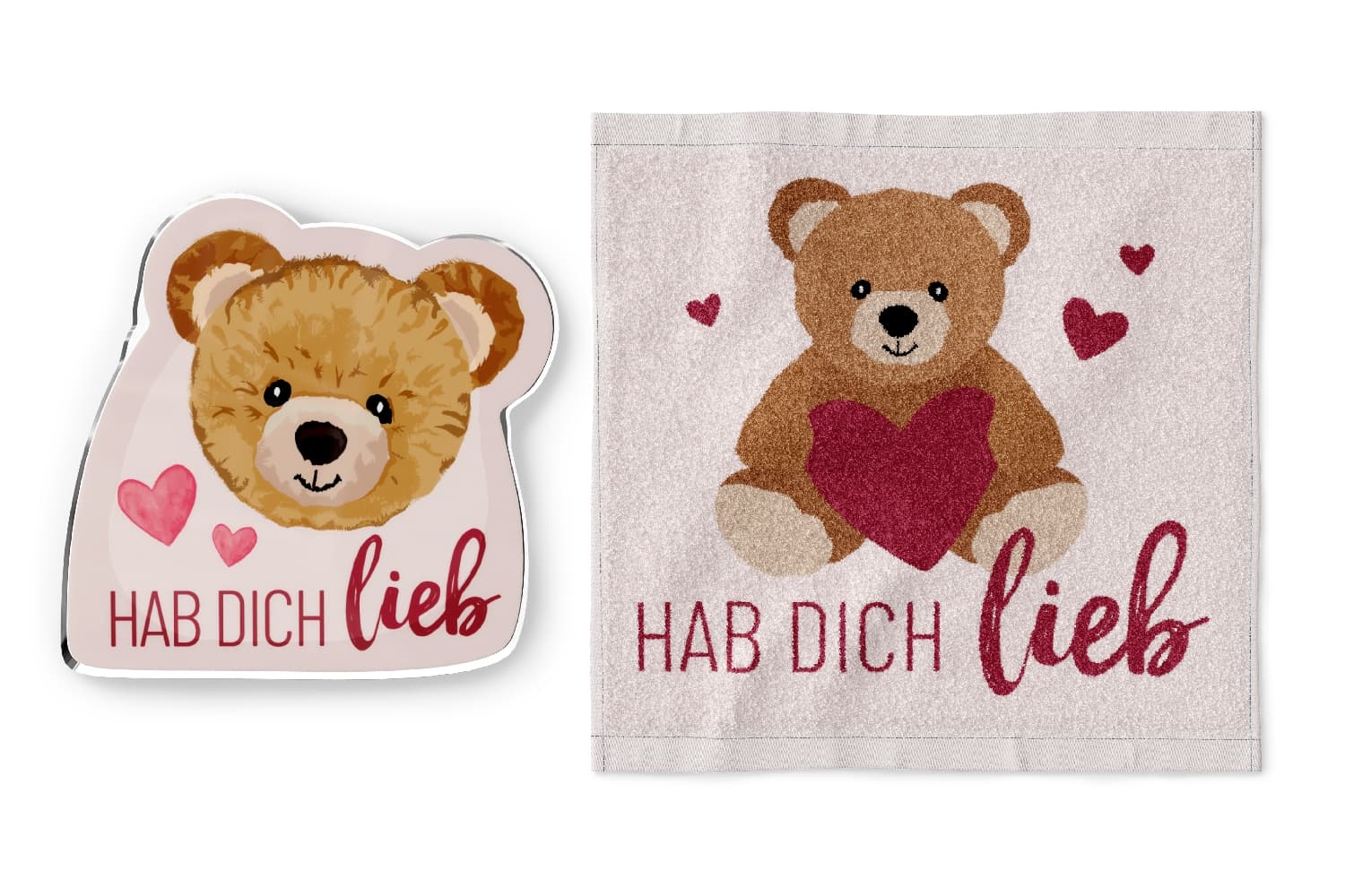 Geschenk für Dich Handtuch Hab dich lieb